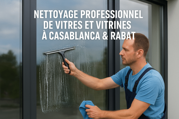 ettoyage vitres, nettoyage vitrines, Casablanca, Rabat, entreprise nettoyage Maroc, nettoyage professionnel, vitres en hauteur, entretien façade, cordistes, eau pure, propreté, image de marque, services nettoyage, vitrines commerciales, RSE.
